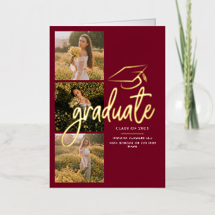 Graduation 2025 Gold Foil Grad photo Faire-part