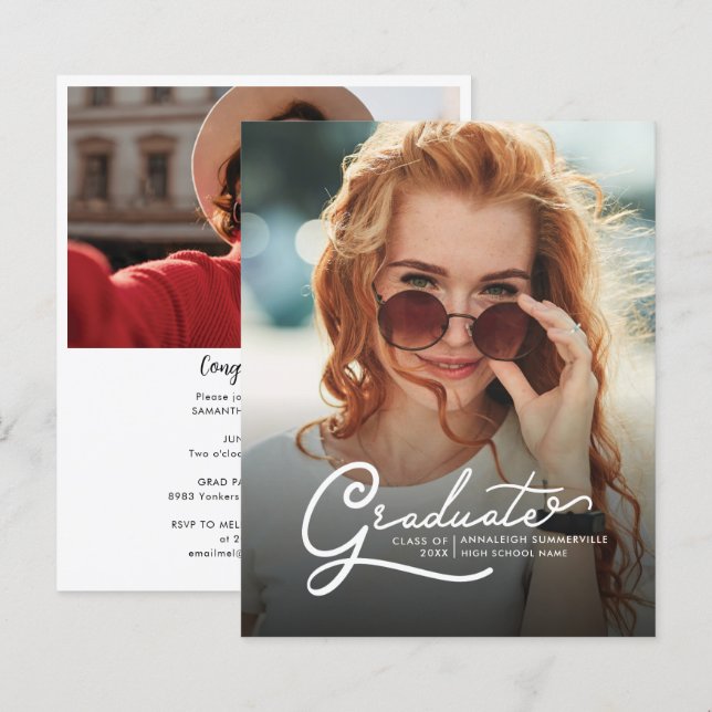 Graduation 2025 Grad Photos Party Invitation (Front/Back)