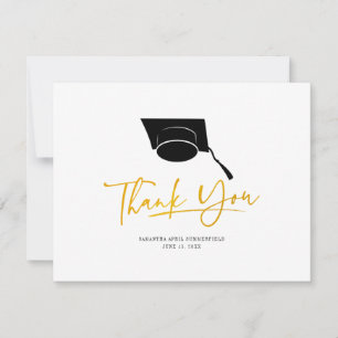 Graduation 2025 Graduate Cap Script Modern Thank You Card