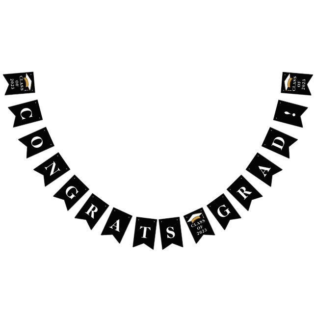 Graduation 2025 Graduate Party Black Bunting Flags (All)