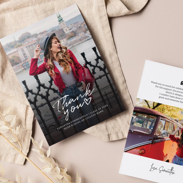 Graduation 2025 Graduate Photos Thank You Card (Graduation Party Grad Photos Thank You Card)