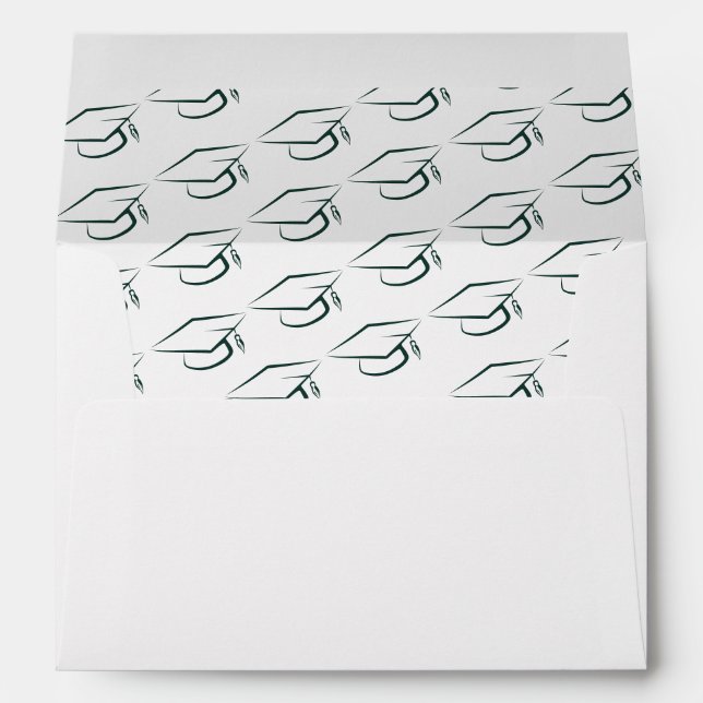 Graduation 2025 Green Cap Pattern Graduate Envelope (Back (Bottom))