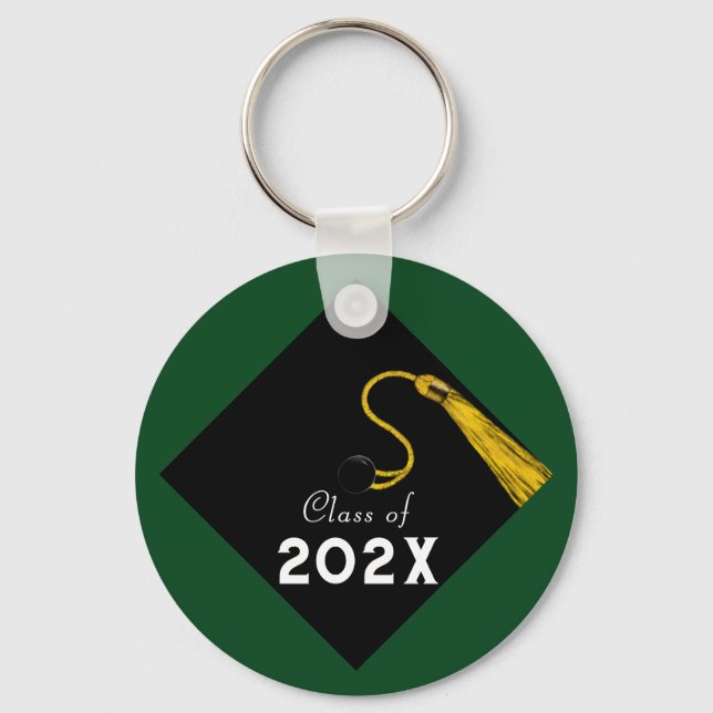 Graduation 2025 Green Keepsake Keychain (Front)