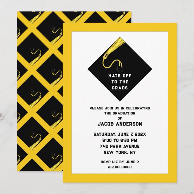 Graduation 2025 Invitations de Partie (Devant / Derrière)