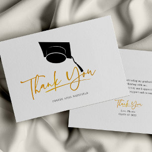 Graduation 2025 Minimalist Script Thank You Card