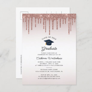 Graduation 2025 Modern Elegant Grad Party Invitation Postcard