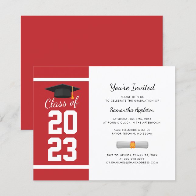 Graduation 2025 Modern Grad Party Invitation (Front/Back)