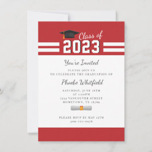Graduation 2025 Modern Red Party Invitation