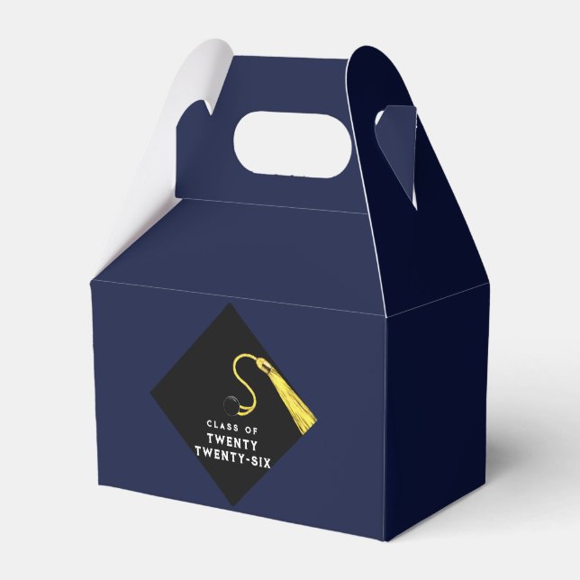 Graduation 2025 Navy Blue Favor Box (Front Side)
