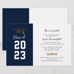 Graduation 2025 Navy Blue Grad Party Invitattion