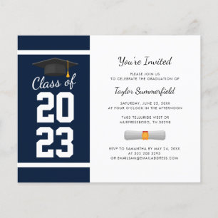 Graduation 2025 Navy Blue Modern Party Invitation