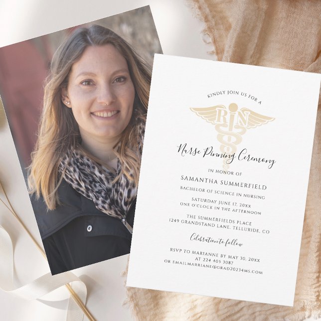 Graduation 2025 Nurse Pinning Ceremony Photo Invitation (Graduation 2025 Nurse Pinning Ceremony Photo Invitation)