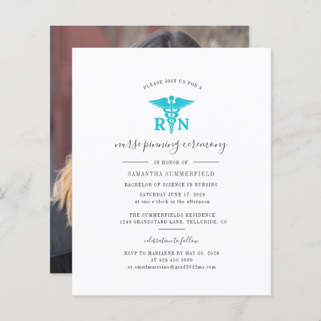 Graduation 2025 Nurse Pinning Party Invitation (Front/Back)