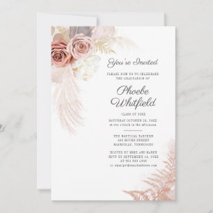 Graduation 2025 Pampas Grass Grad Party Invitation