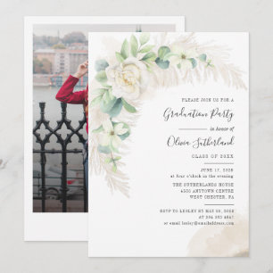 Graduation 2025 Photo Botanical Grad Party Invitation