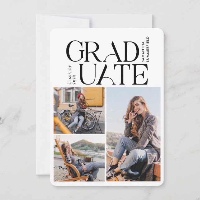 Graduation 2025 Photo Collage Grad Party Invitation (Front)