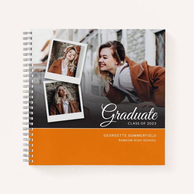 Graduation 2025 Photo Collage Party Guest Notebook (Front)