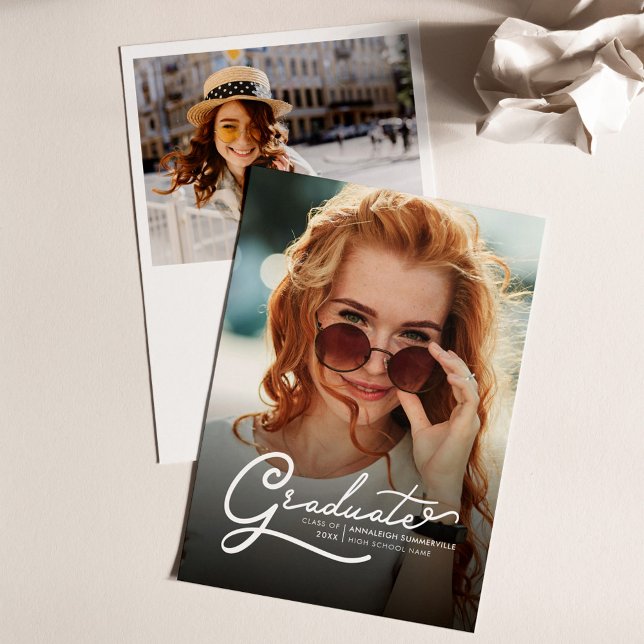 Graduation 2025 Photo Grad Party Invitation (Graduation Modern Grad Photos Modern Announcement)