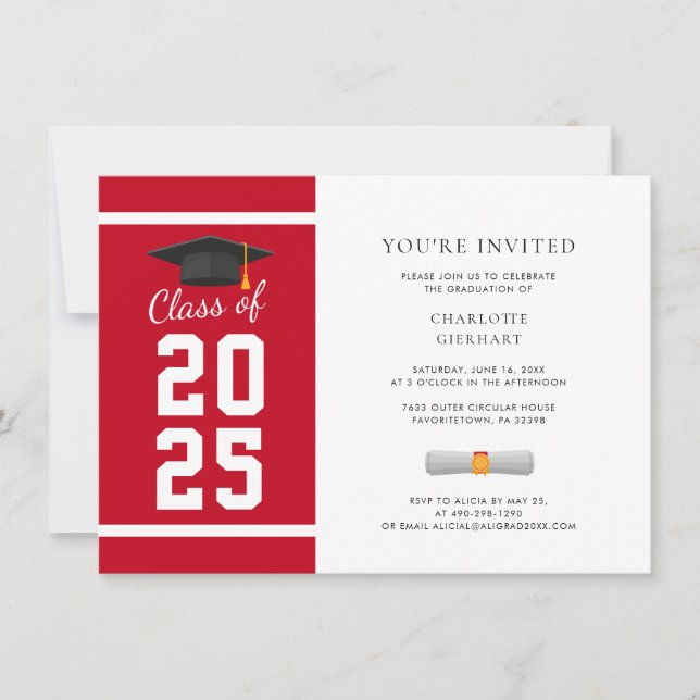 Graduation 2025 Photo Minimalist Grad Party Invitation (Front)