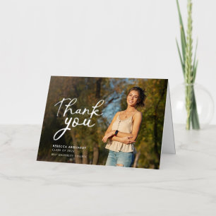 Graduation 2025 Photo Thank You Script Foil Greeting Card