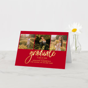 Graduation 2025 Photos Gold Foil Faire-part