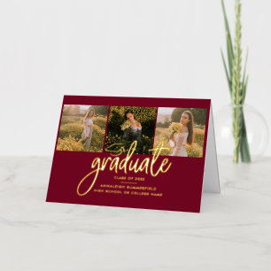 Graduation 2025 Photos Grad Gold Foil Faire-part