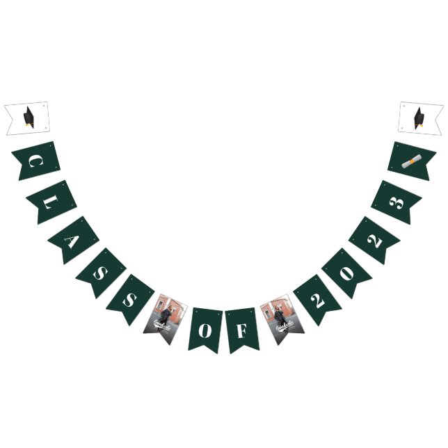 Graduation 2025 Photos Modern Grad Party Bunting Flags (All)