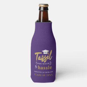 Graduation 2025 Purple Grad Party Swag Bottle Cooler
