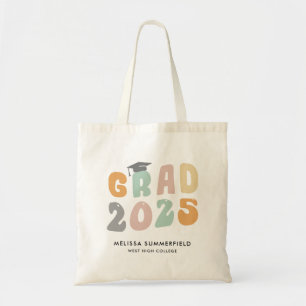 Graduation 2025 Retro Personalized College Grad Tote Bag