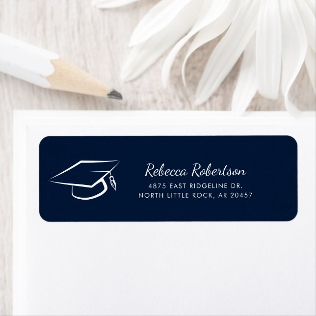 Graduation 2025 Script Navy Blue Return Address (Insitu)