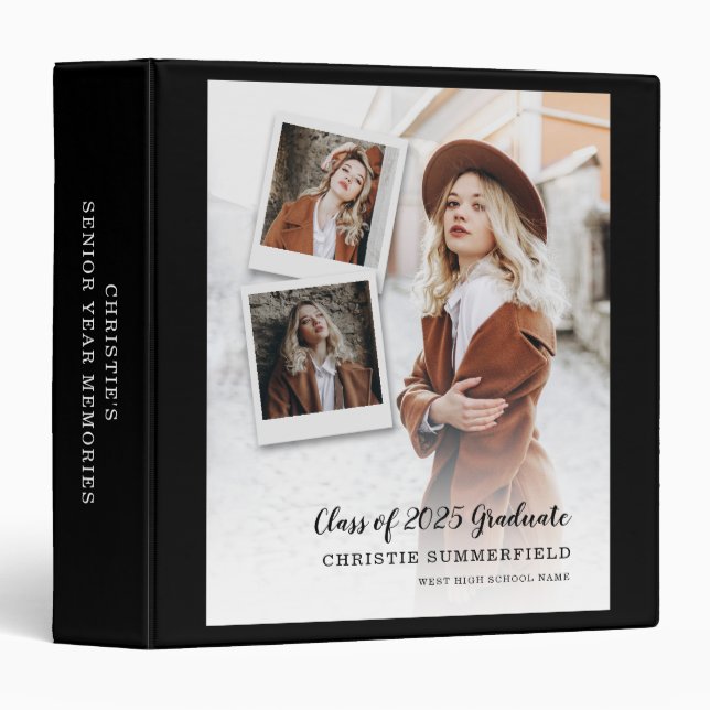 Graduation 2025 Senior Year School Grad Photos Binder (Front/Spine)