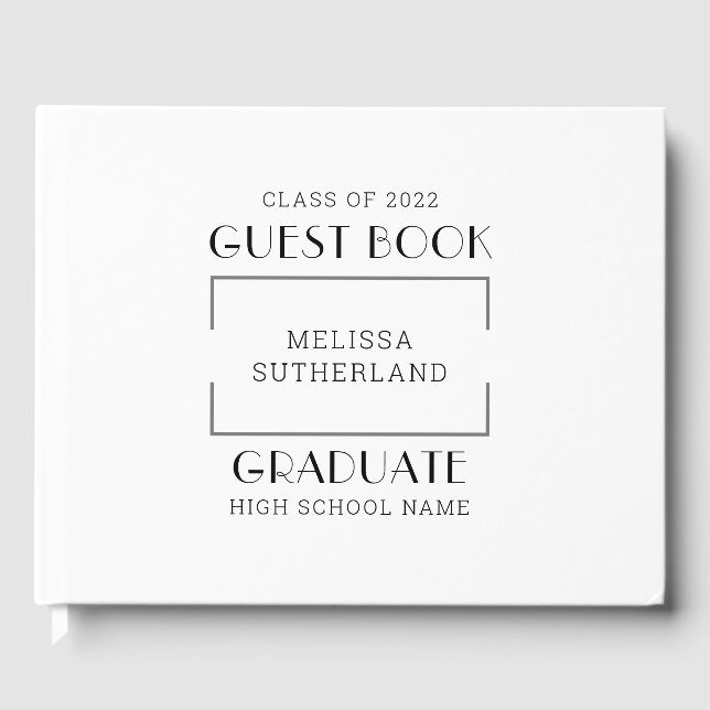 Graduation 2025 Simple Grad Party Guest Book (Front)