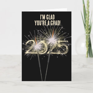 Graduation 2025 Sparklers On Black   Card
