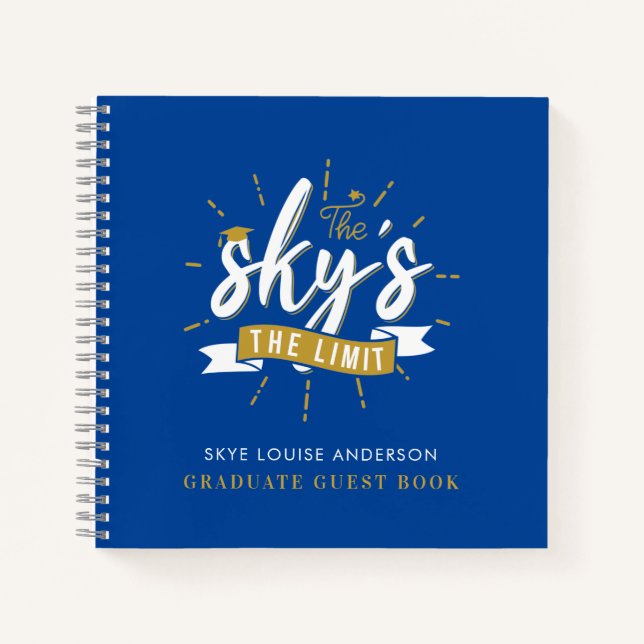 Graduation 2025 The Sky is the Limit Name Guest Notebook (Front)