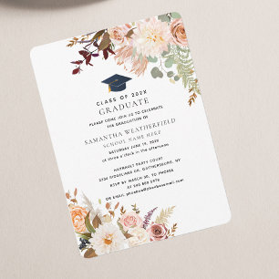 Graduation 2025 Watercolor Floral Grad Party Invitation