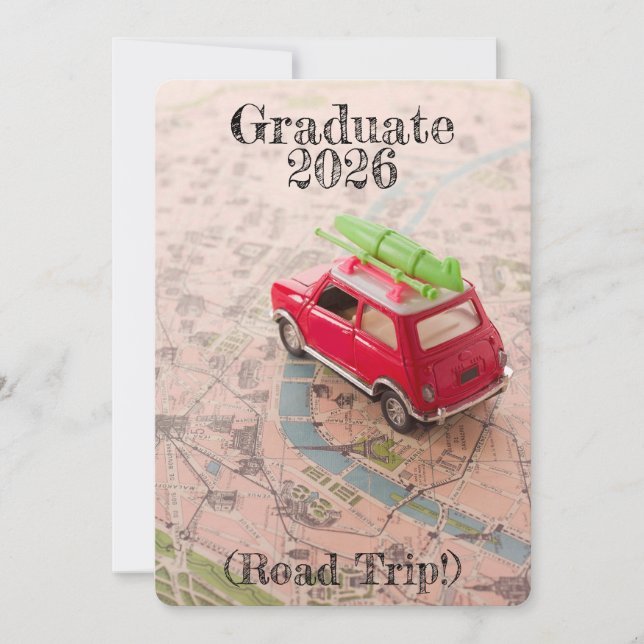 Graduation 2026 Announcement Road Trip Invitation (Front)