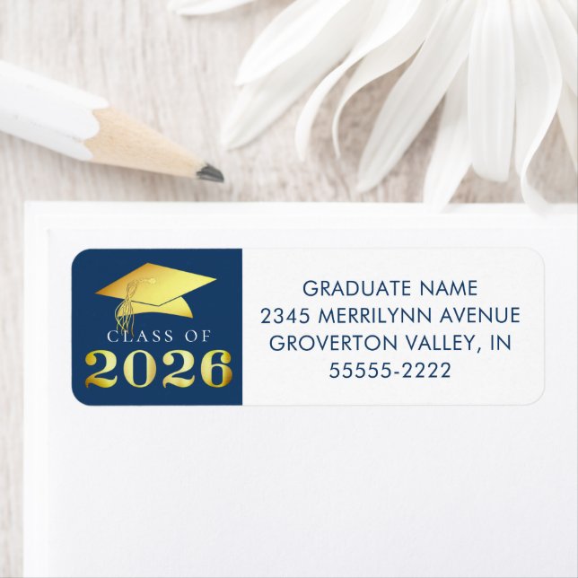 Graduation 2026 Blue Faux Gold or Custom Colour (Insitu)
