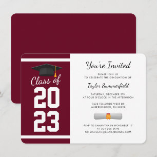 Graduation 2026 Burgundy Grad Party Invitation