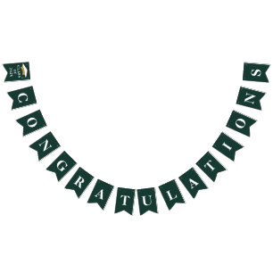 Graduation 2026 Congratulations Grad Green Bunting Flags