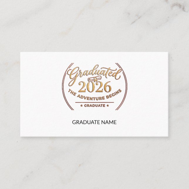 Graduation 2026 Gold Foil Note Card / Tarjeta  (Front)