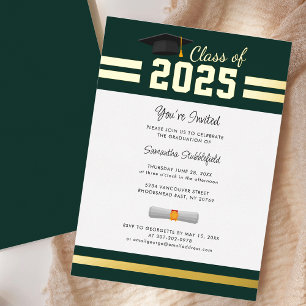 Graduation 2026 Green Grad Party Gold