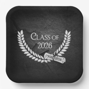 Graduation 2026 Laurel and Diploma Paper Plate