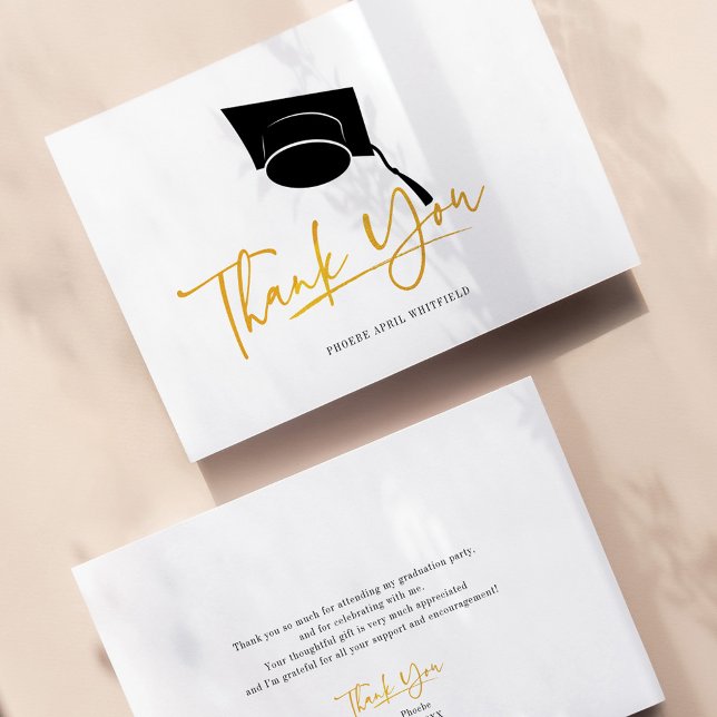 Graduation 2026 Minimalist Grad Script Thank You Card (Creator Uploaded)