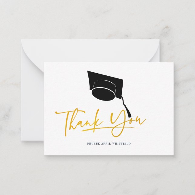 Graduation 2026 Minimalist Script Grad Thank You Card (Front)