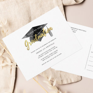 Graduation 2026 Minimalist Simple Graduate Party Invitation Postcard
