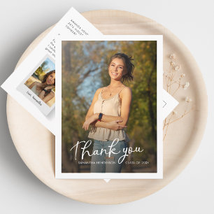 Graduation 2026 Multi Photo Script Thank You Postcard