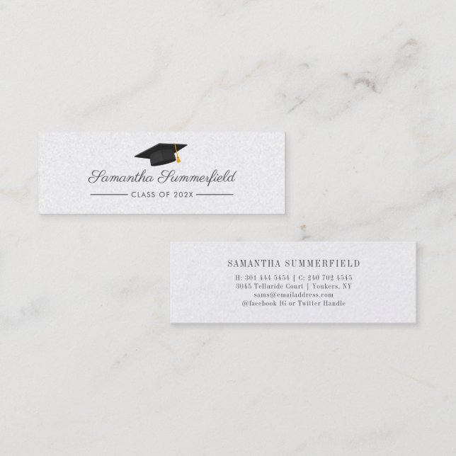 Graduation 2026 Name Modern Script Calling Card (Front/Back)