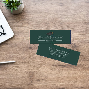 Graduation 2026 Name Modern Script Green Mini Card