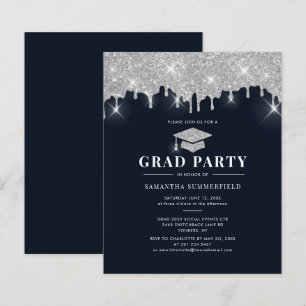 Graduation 2026 Navy Blue Grad Party Invitation