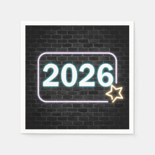 Graduation 2026 Neon Sign On Brick Napkin